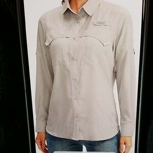 New Pudolla 50+ UV Protection L/S Fishing Hiking Shirt Cool Lightweight XS NWT